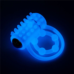Голубое, светящееся в темноте виброкольцо Lumino Play Vibrating Penis Ring (Цвет: голубой)