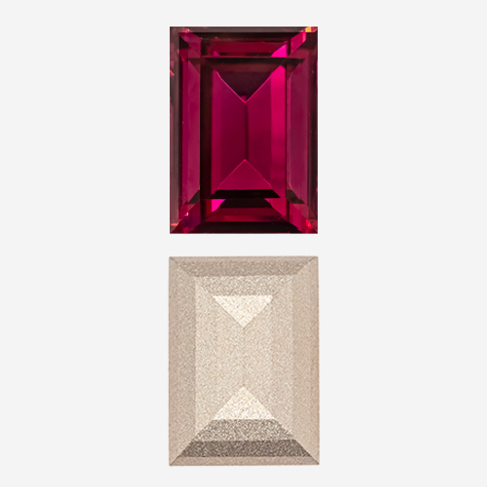 Кристалл Прямоугольник (Step Cut Fancy Stone), оттенок "Фуксия"/"Fuchsia", 18*13мм