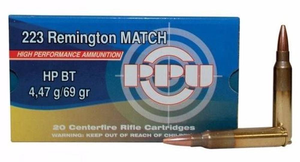 Патрон PPU 223 Rem MATCH HPBT 4,47гр.(А-399)(20/1000)