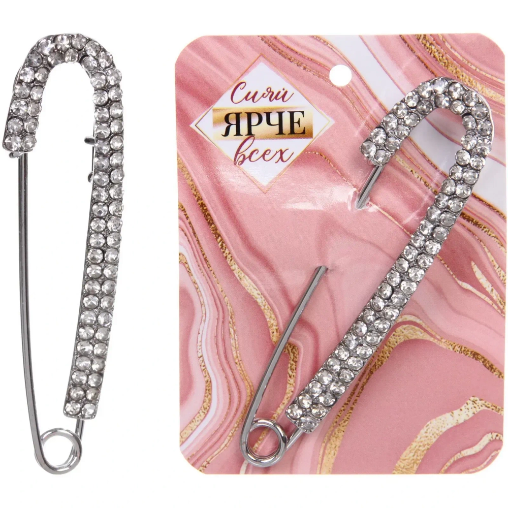 Брошь «KLEVER SHOP», булавка, цвет как серебро, 7*2см (Талисман от сглаза)