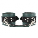 Изумрудные кожаные наручники БДСМ Арсенал Lady's Arsenal Emerald Shackles Of Hands 67023
