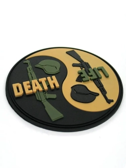 Шеврон на липучке Life Death Инь Янь бежевый