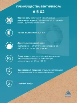 Вентилятор накладной A D125 тяг.выкл. AURAMAX