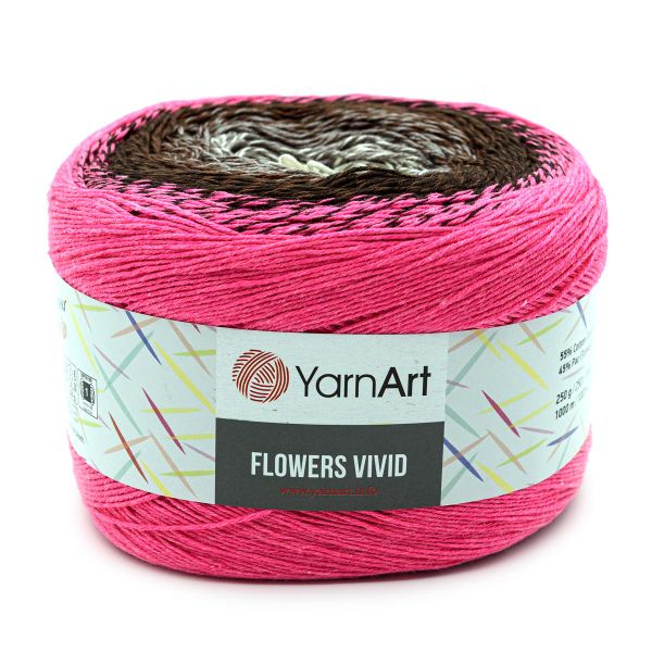 Пряжа YarnArt (ЯрнАрт) Flowers Vivid / уп.2 мот. по 250 г, 1000м, 501 секционный