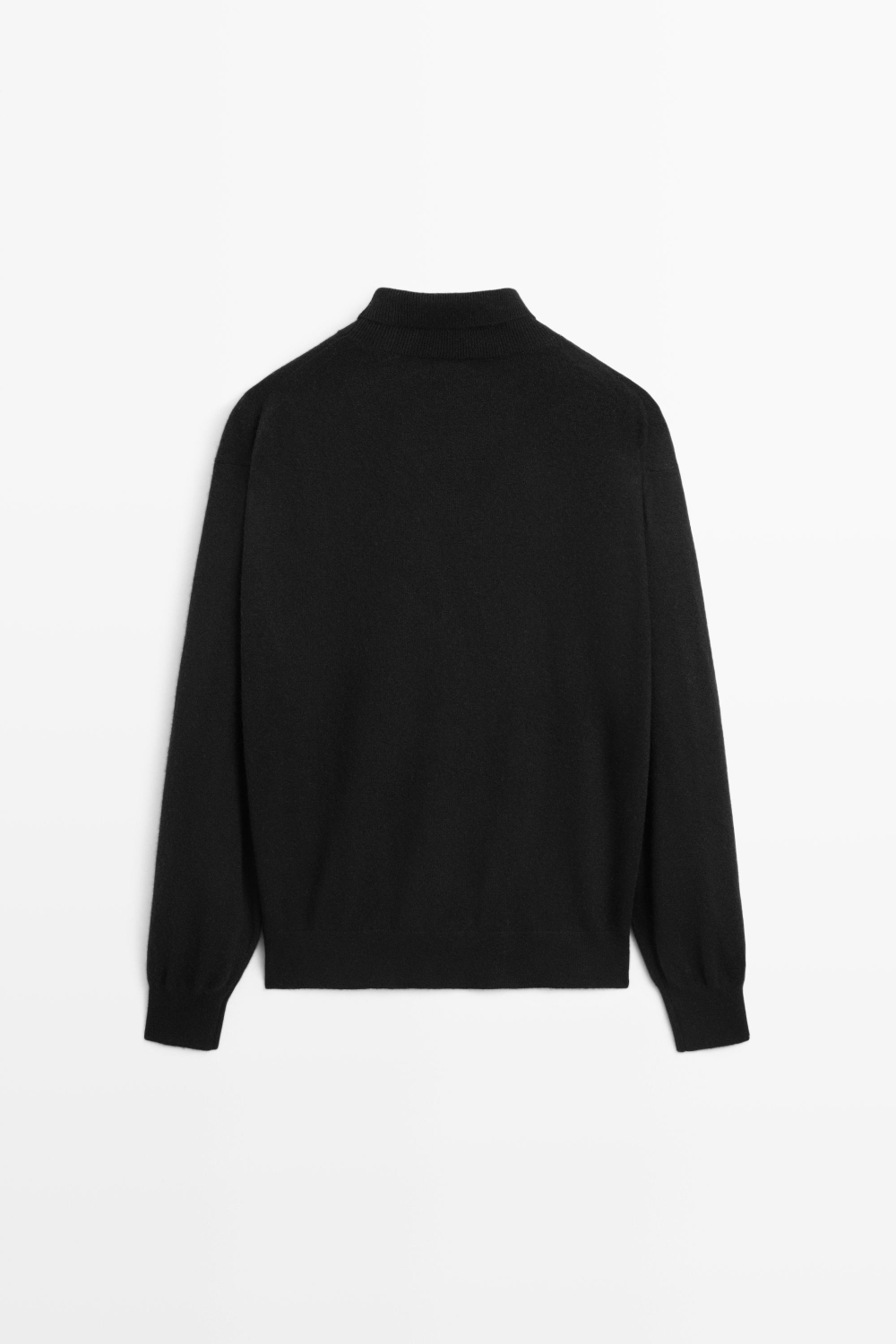 Massimo Dutti Свитер из 100% кашемира с высоким воротником, черный