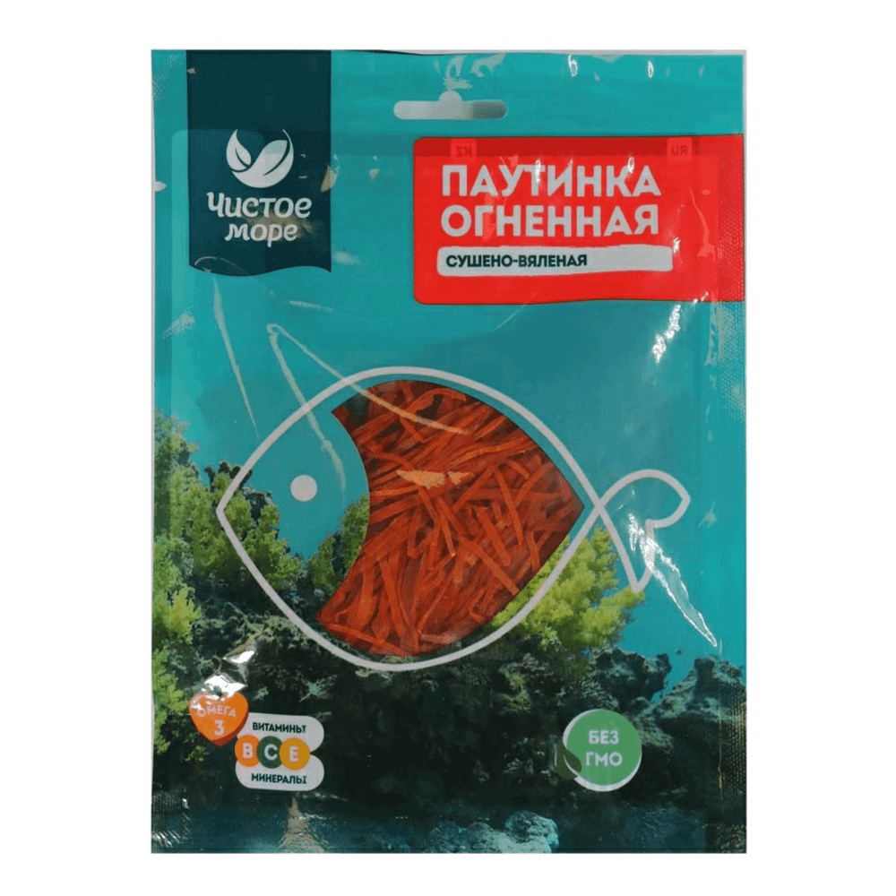 Кальмар паутинка "Огненная" с перцем суш-вялен "Чистое Море" 40г (25шт)