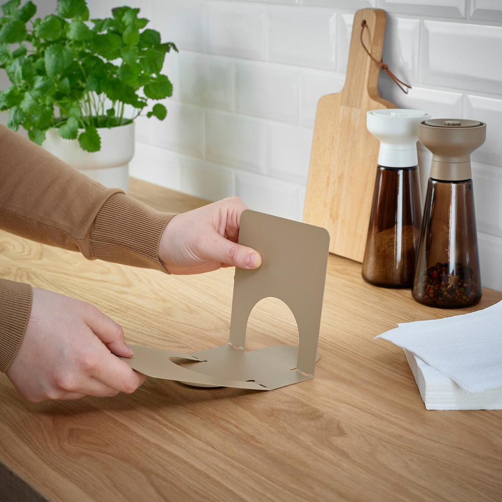 IKEA SKOGSRÖR  (ИКЕА СКОГСРÖР)  -  Держатель для салфеток, светло-серый-коричневый, 13x12 см