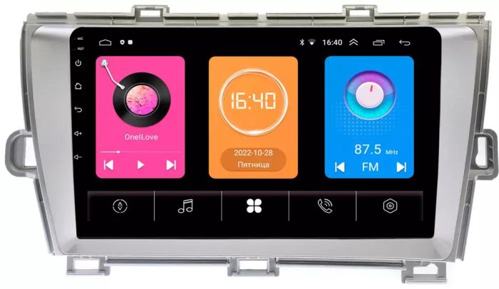 Магнитола для Toyota Prius 30 2009-2015 (левый руль, рамка серебро) - GT9-9211 на Android 10