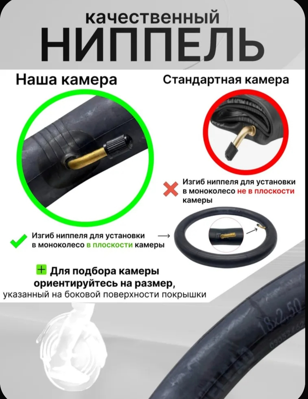 Камера для моноколес , размер 18*2,50