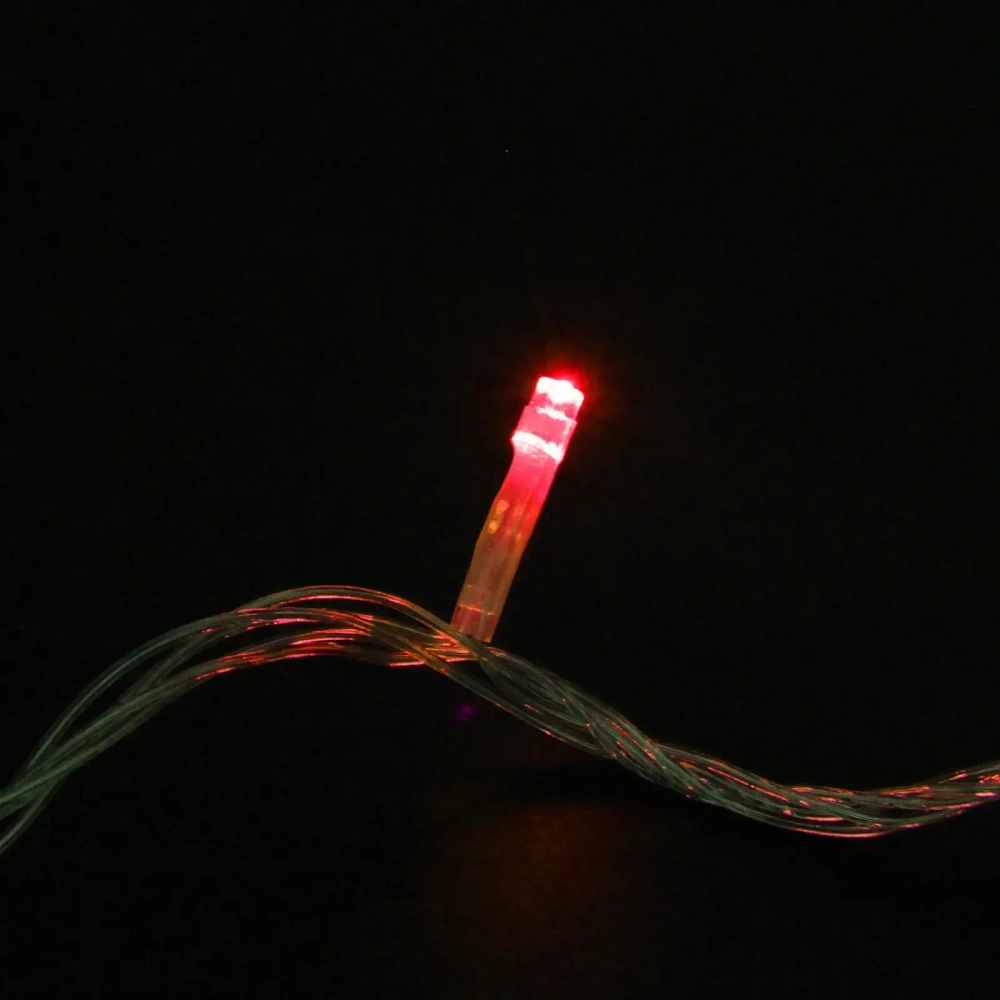 Гирлянда для дома 16м 180 ламп LED прозрач.пров.,8 реж, IP-20, Красный (возможность соединения)