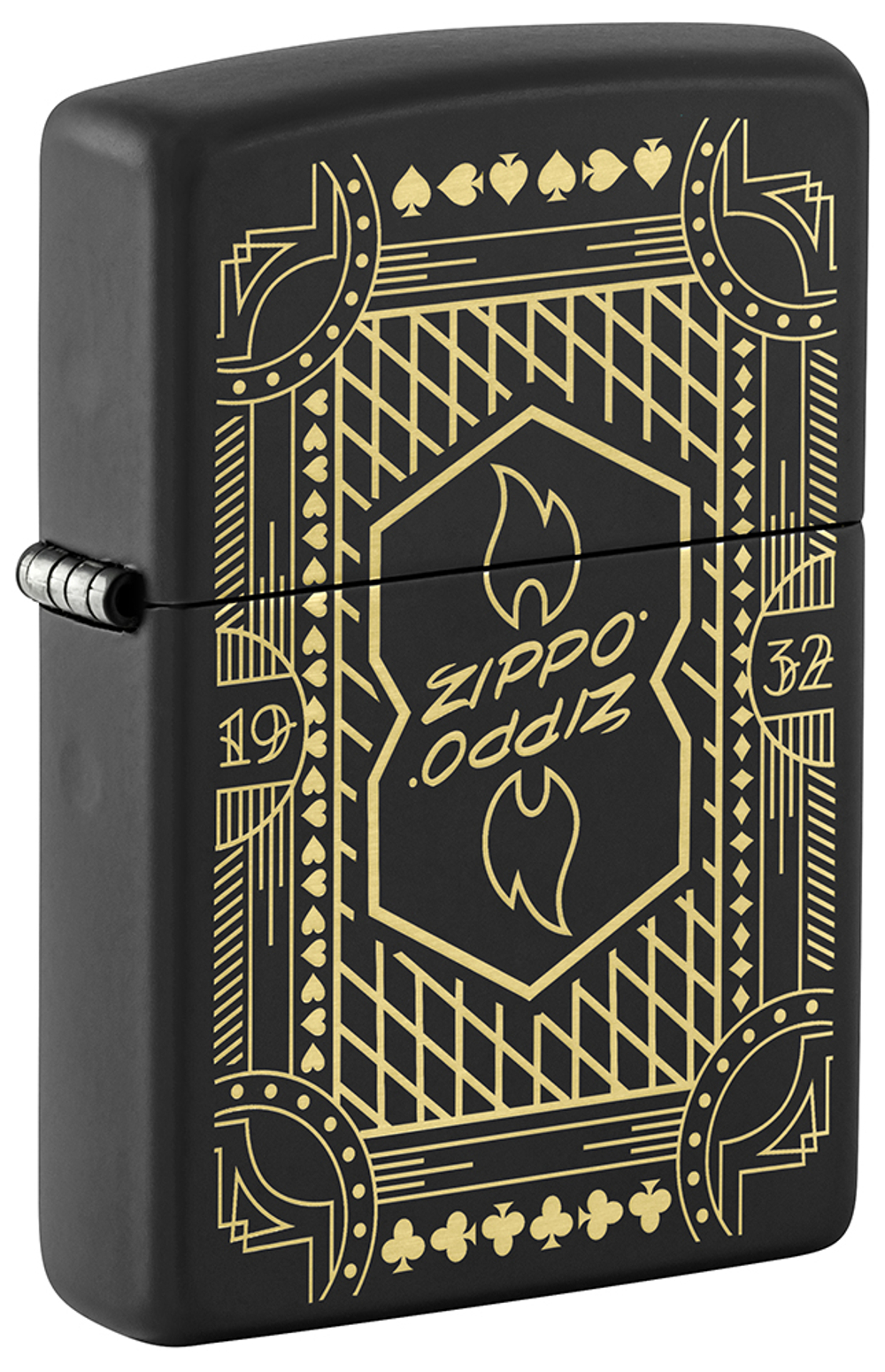Зажигалка ZIPPO Lines Design с покрытием Black Matte, латунь/сталь, черная, матовая, 38x13x57 мм, шт