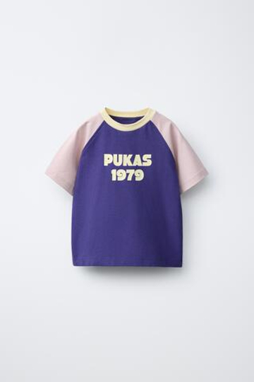 ZARA X PUKAS ФУТБОЛКА PUKAS SURF С РУКАВАМИ РЕГЛАН, СВЕТЛО-ЛИЛОВЫЙ