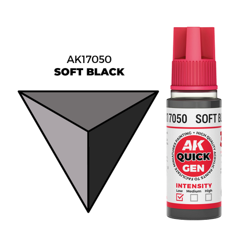 AK Interactive Soft Black Quick Gen - контрастная акриловая краска, 18 мл