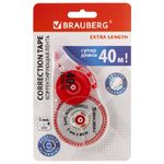 Корректирующая лента Brauberg Extra length, 5мм/40м, в блистере, с подкручиванием