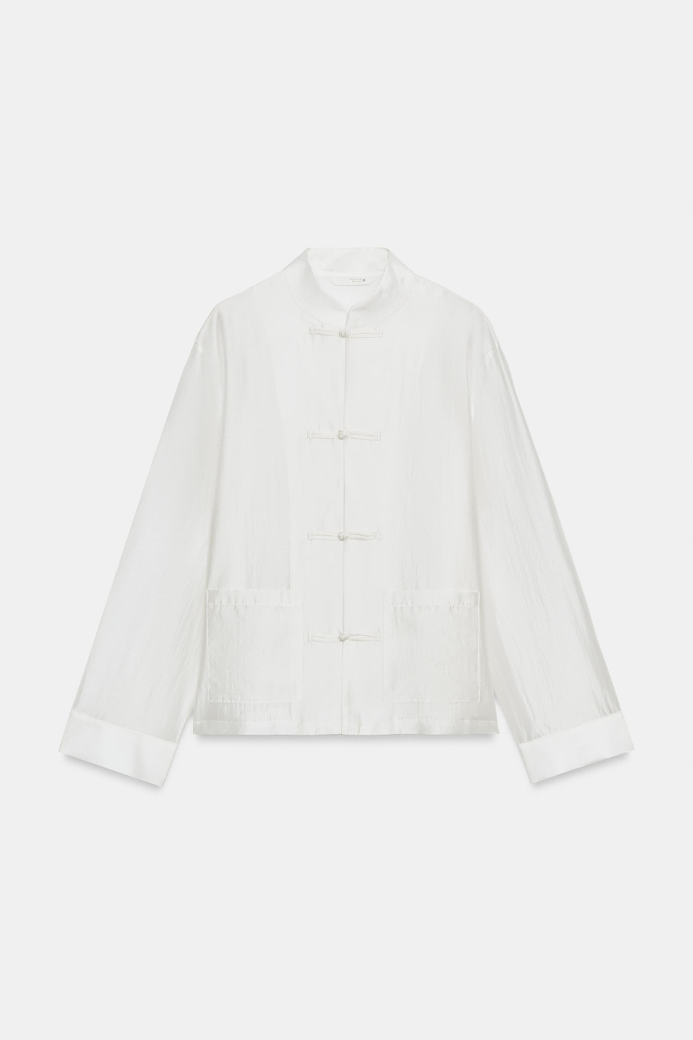 ZW COLLECTION SATIN SHIRT WITH FROG FASTENING — ZARA