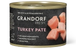 Влажный корм консервы для собак всех пород GRANDORF FRESH Turkey pate из индейки 0,2 кг