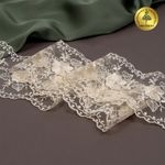 Кружево на сетке 90 мм / 13.7 метра, цв.W0115 молочный, Kruzhevo
