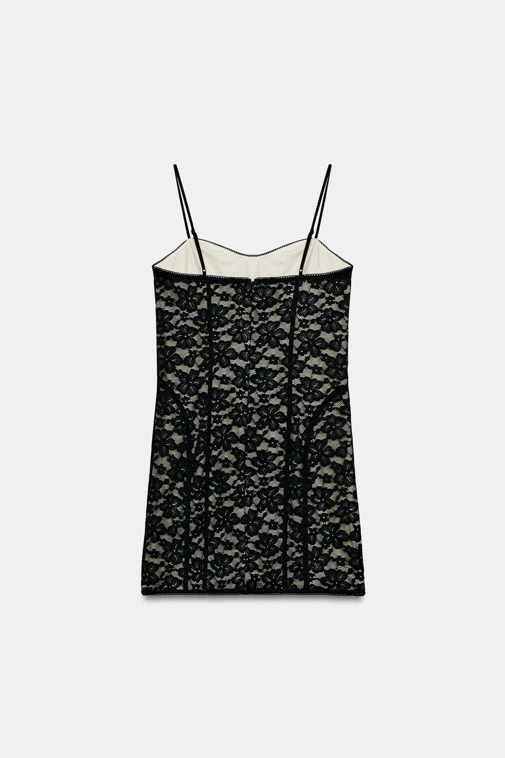 ZARA КОРОТКОЕ КРУЖЕВНОЕ ПЛАТЬЕ, ЧЕРНЫЙ