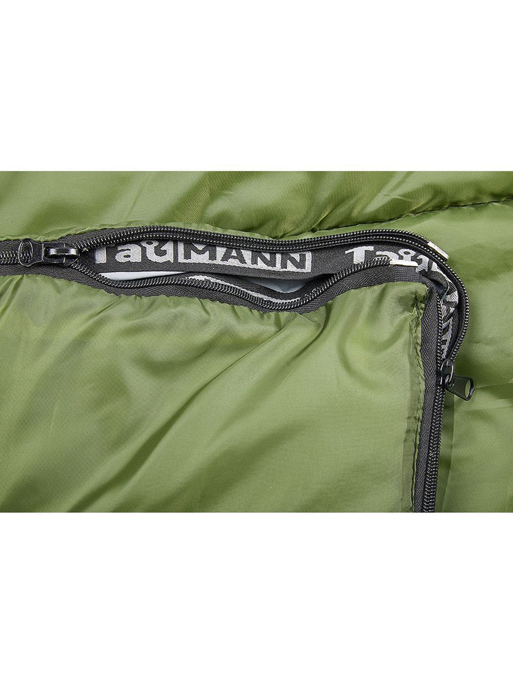 Спальный мешок-одеяло с капюшоном TauMANN Scout #R (молния справа), Подушка и компрессионный мешок в комплекте