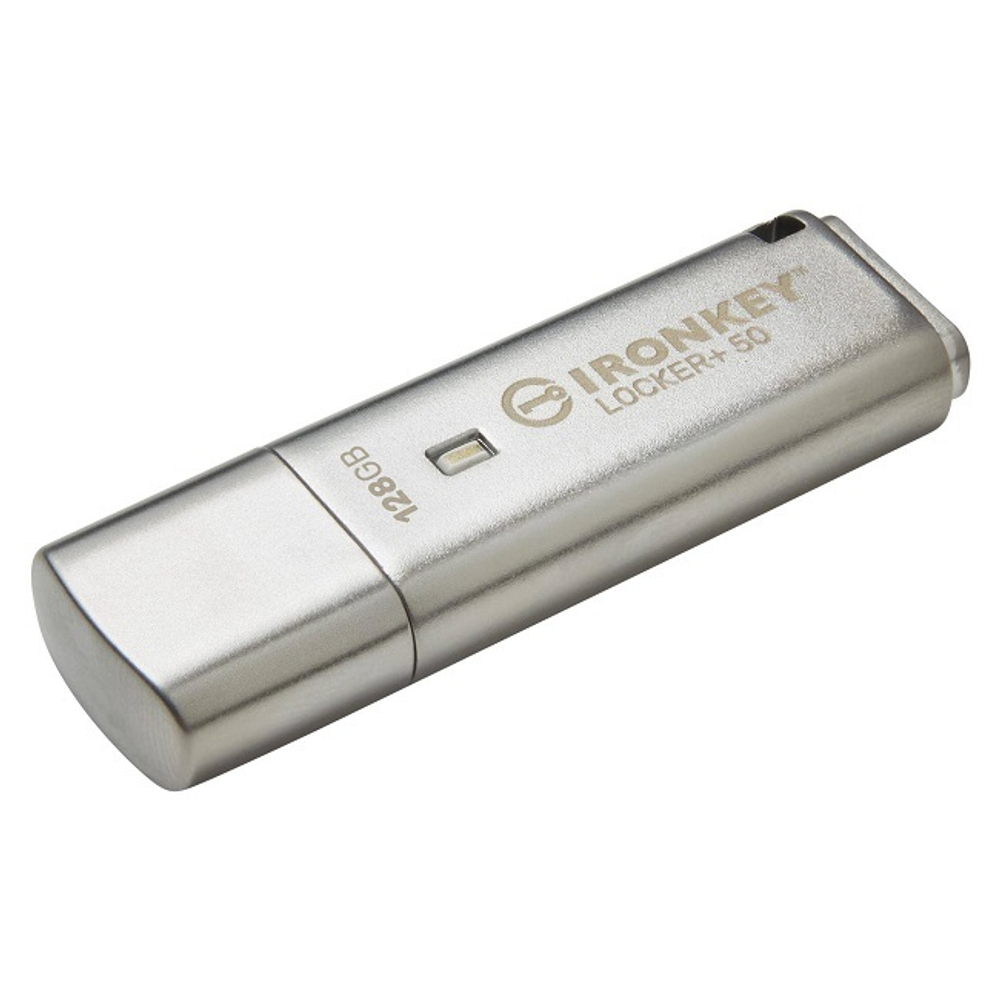 Накопитель USB Flash_128Gb Kingston Ironkey Locker+ 50, шифрование XTS-AES 256-bit, USB3.2, металл (IKLP50/128GB)