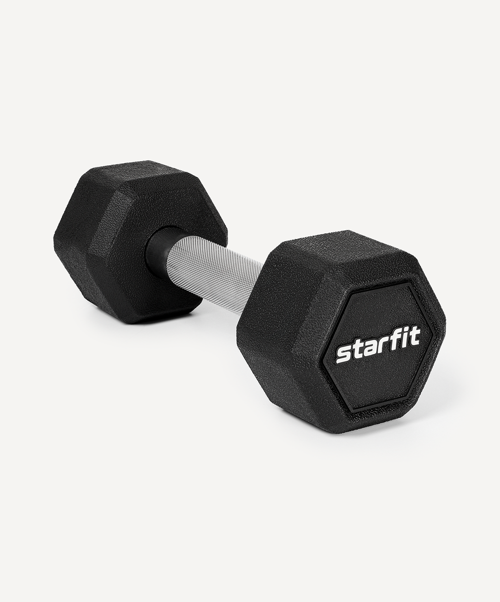 Гантель гексагональная STARFIT DB-301PRO 4 кг, обрезиненная, черный, пара