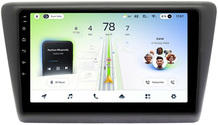 Магнитола для Skoda Rapid 1 2012-2020 (рамка тип 2) - Teyes CC4L-DTS монитор 9" IPS, Android 14, Быстрая, Snapdragon 662, CarPlay, 4G SIM-слот
