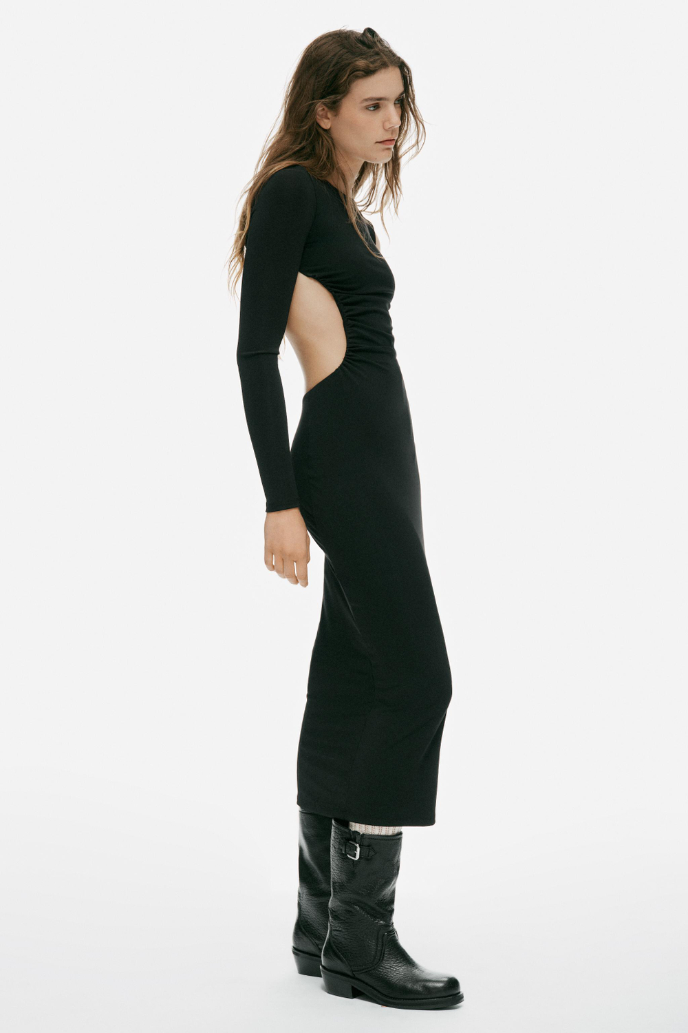 ДЛИННОЕ АСИММЕТРИЧНОЕ ПЛАТЬЕ С РАЗРЕЗОМ — ZARA