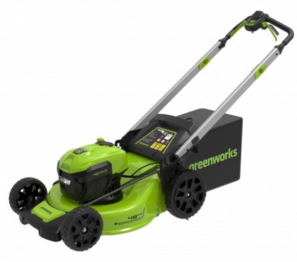 Аккумуляторная самоходная газонокосилка Greenworks GD40LM48SPK4, 2517407UB.40v, 48 см, АКБ 4 А·ч и ЗУ