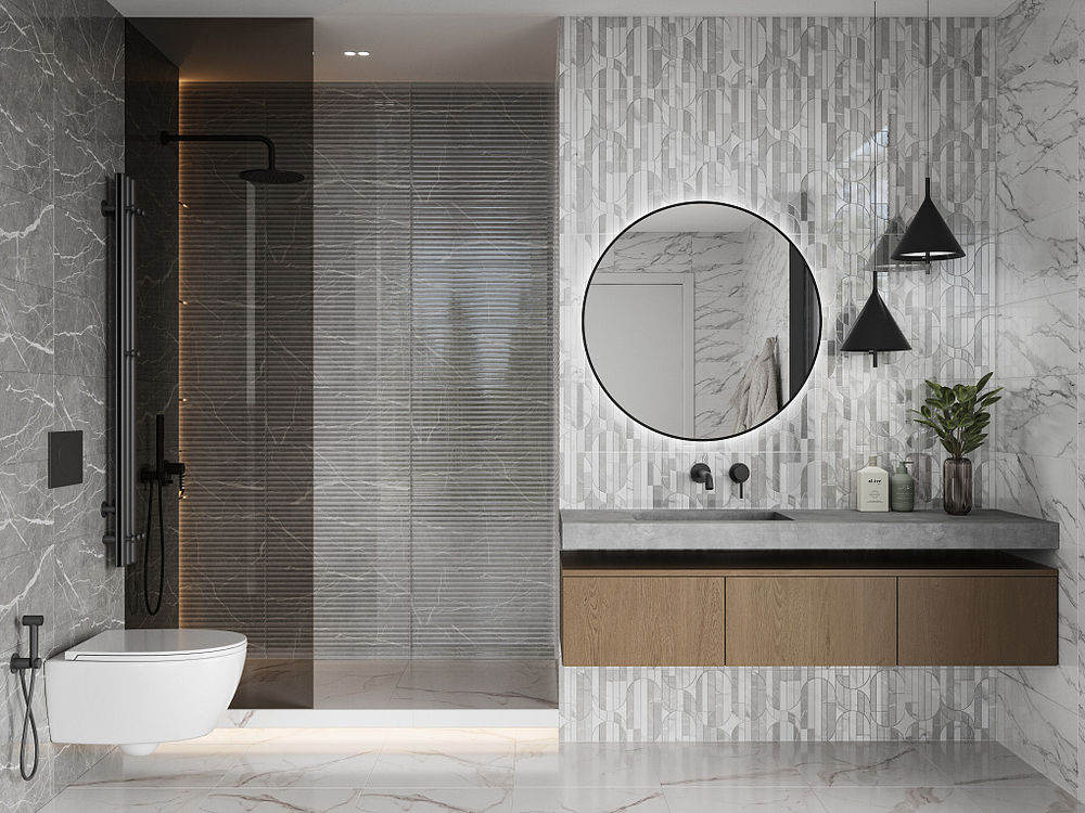 Моделло сер низ 04 / Modello grey wall 04  250х600 (1-й сорт)