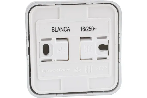 Розетка Systeme Electric BLANCA без заземления накладная алюминий 30873
