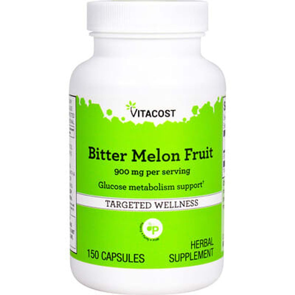 Vitacost, плоды горькой дыни, 150 капсул (450 мг в 1 капсуле)