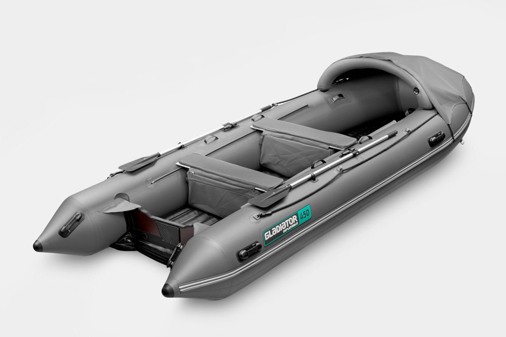 Лодка ПВХ Gladiator E450PRO НДНД морской зелено-белый