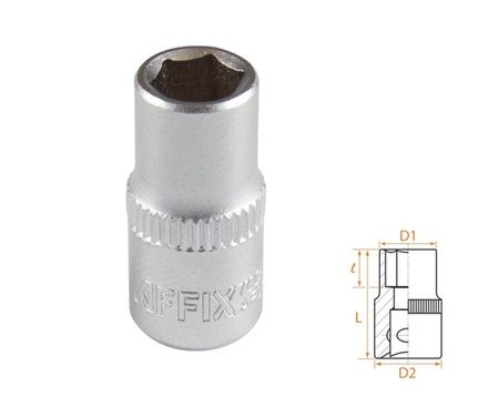 Цена на AFFIX (AF00020007) Головка торцевая стандартная шестигранная 1/4", 07 мм