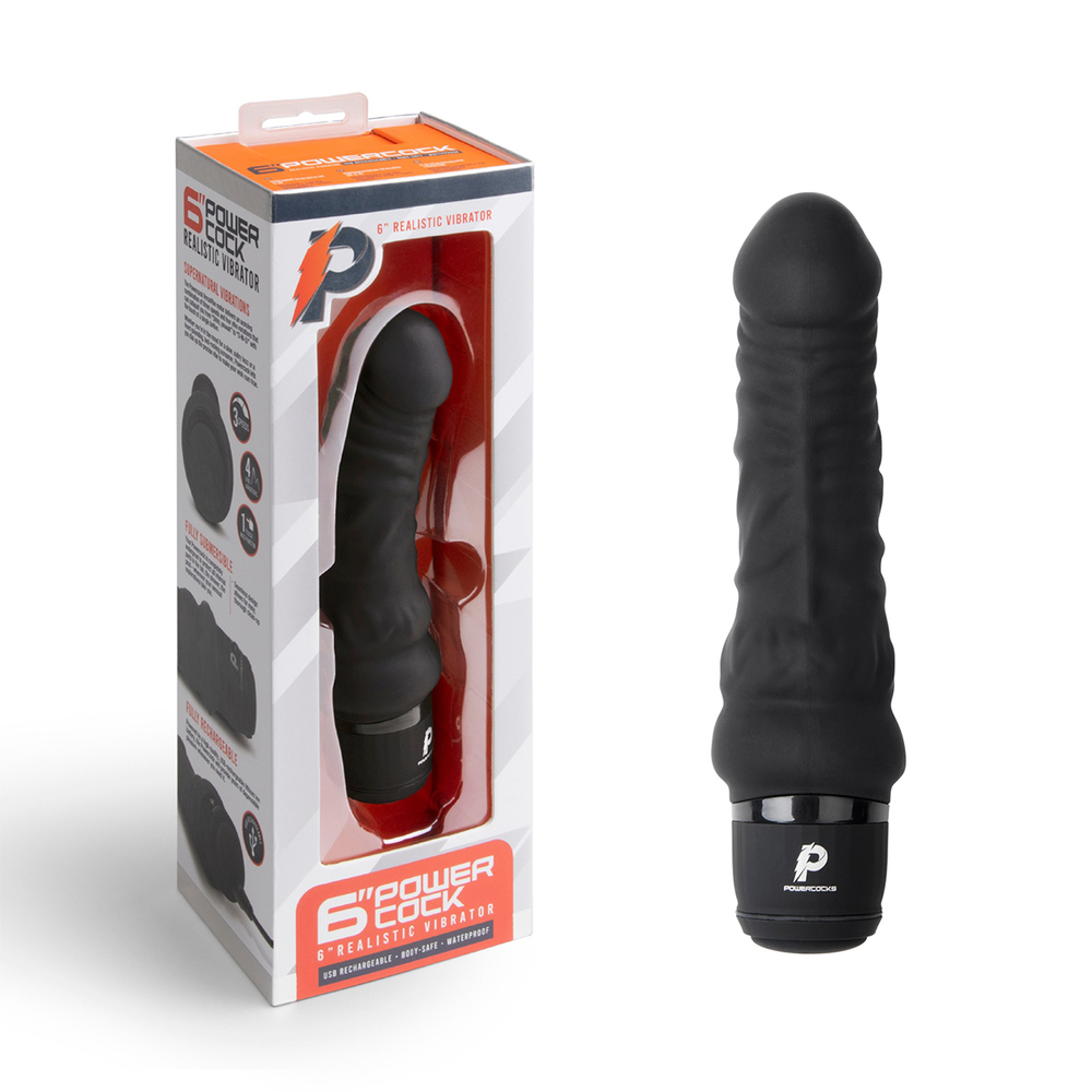 Небольшой массажер 6" Realistic Vibrator черный