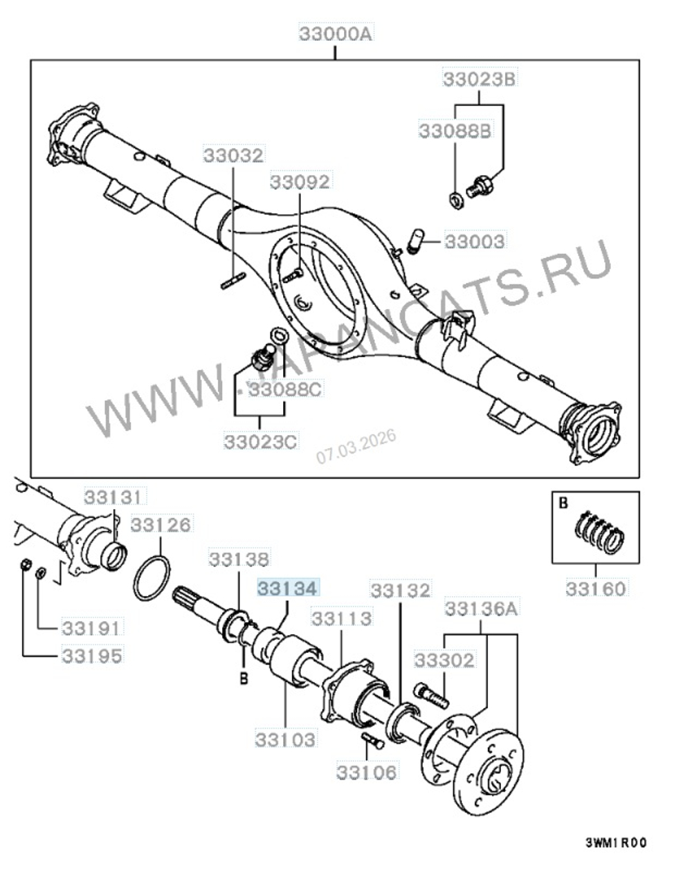 Кольцо стопорное подшипника задней полуоси Mitsubishi L200 96- / RVLT-MB664448
