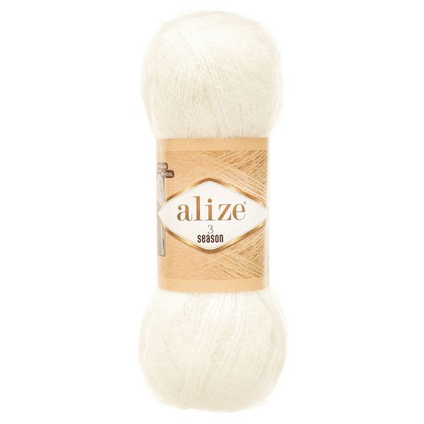 Пряжа Alize (Ализе) 3 Season / уп.5 мот. по 100 г, 500 м, 55 белый