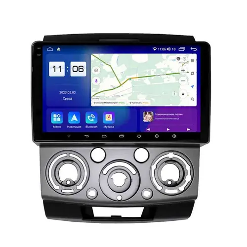 Магнитола для Ford Ranger 2, Mazda BT-50 2007-2011 - Parafar PF090LUX1RN2K на Android 13, Быстрая, QLED+2K, CarPlay, 4G SIM-слот