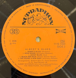 Виниловая пластинка Albert Nicholas And The Traditional Jazz Studio – Albert's Blues LP