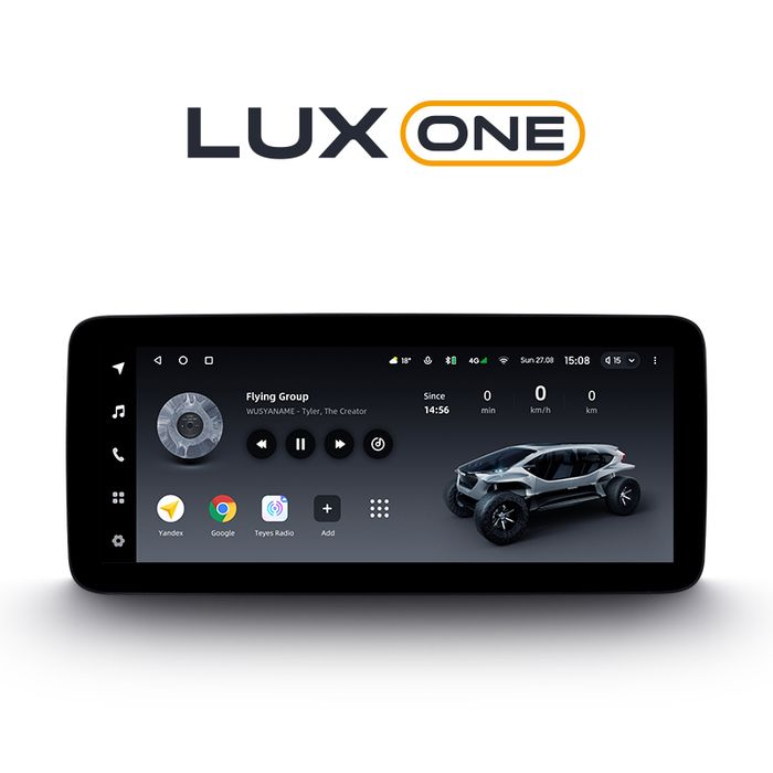 Магнитола для Lexus RX 2003-2009, Toyota Harrier XU30 2003-2013 (ШГУ монохром, рамка серо-бежевая) - Teyes LUX ONE ROUND монитор 12.3" 2K QLED на Android 10, Быстрая, CarPlay, 4G SIM-слот