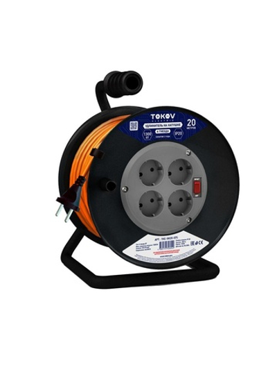 Удлинитель на катушке 4х20м без заземл. 6А IP20 2х0.75 TOKOV ELECTRIC TKE-SK20-075