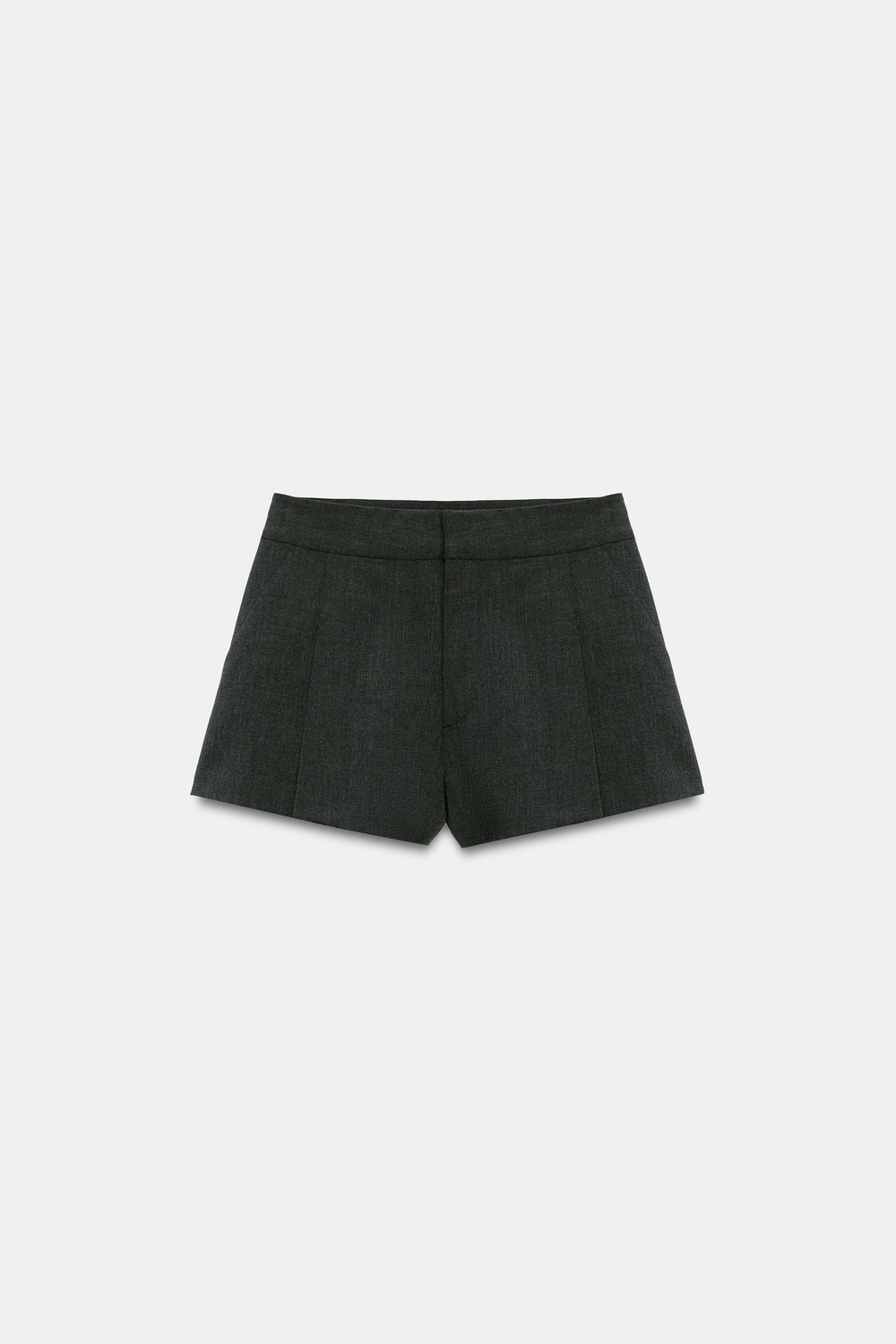 ZARA ШОРТЫ С ЗАЩИПАМИ, ТЕМНО-СЕРЫЙ