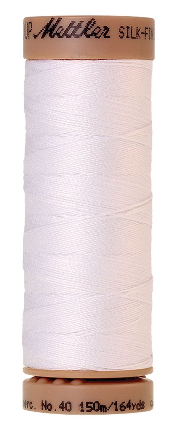 Нитки хлопковые Mettler Silk-Finish Cotton 40 (150 м), 5 кат. | цв. 2000 белый