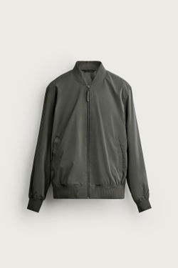 ZARA БОМБЕР ИЗ ВЫСОКОТЕХНОЛОГИЧНОЙ ТКАНИ, ЗЕЛЕНЫЙ/СЕРЫЙ