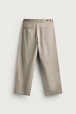 ZARA БРЮКИ ЧИНОС STRAIGHT FIT, КАМЕННО-СЕРЫЙ
