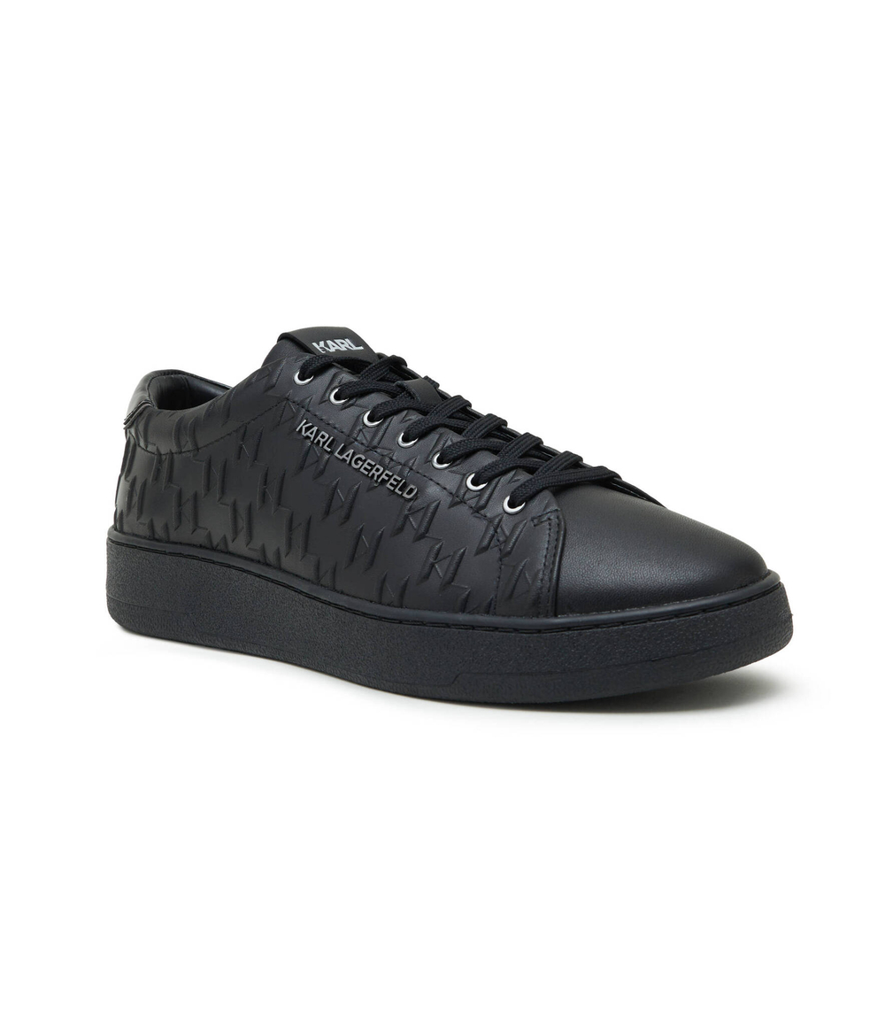 Кожаные кроссовки kourt iii monogram emboss lo Karl Lagerfeld - черный(KL51549A)