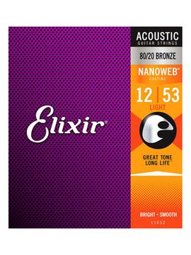 Струны для акустической гитары 12-53 ELIXIR 11052 NANOWEB