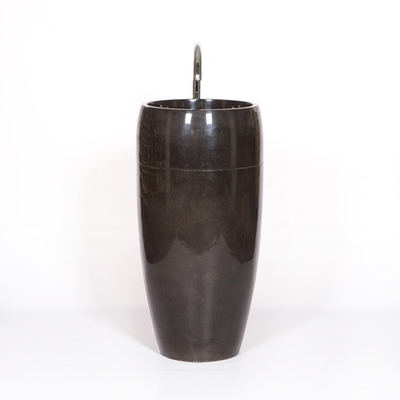 Раковина напольная из мрамора Round Midle Big Black MN-01707 (45*45*90 см)