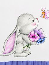 Комбинезон на кнопках с фиолетовой юбочкой "Зайка"