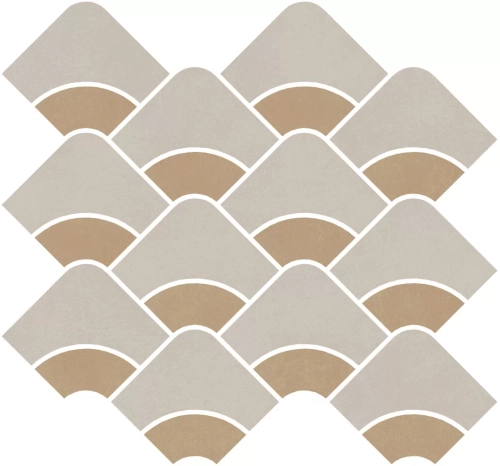 Керамический декор KERAMA MARAZZI ТАДЕЛАКТ наборный серый светлый, жёлтый матовый обрезной 30x28 / 9 мм. / KMD2HID009BR