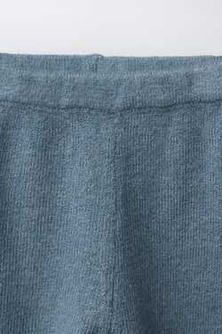 ZARA ОДНОТОННЫЕ ТРИКОТАЖНЫЕ БРЮКИ, ВЫЦВЕТШИЙ СИНИЙ